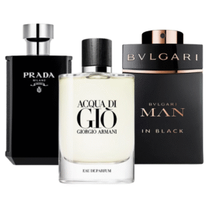 Box mit 3 Parfums: Bvlgari In Black, Giorgio Armani Acqua Di Gio und L'Homme Prada Intense 100 ml
